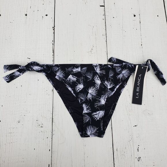 La Blanc Women's Black Petal Pusher California Hipster Swimsuit Swimsuit Sz 8 - Picture 2 of 5